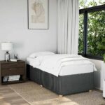 Bed Frame Dark Grey King Single Fabric