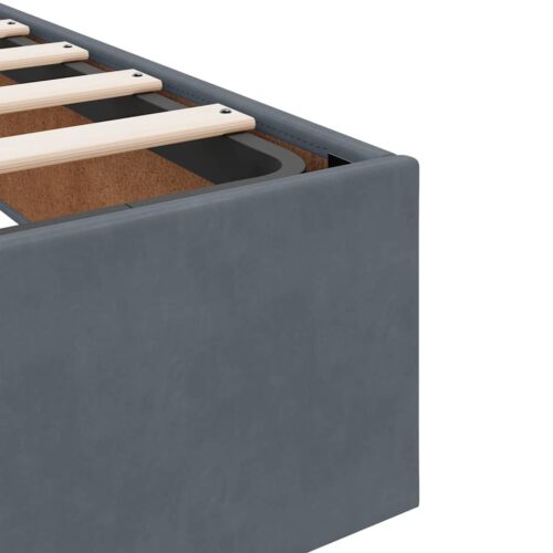Ottoman Storage Bed Frame No Mattress Dark Grey King Single Velvet - Image 11