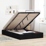 Ottoman Storage Bed Frame Black King Single Fabric