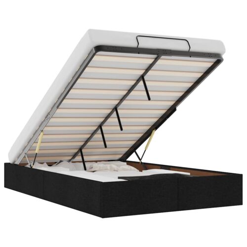 Ottoman Storage Bed Frame Black King Single Fabric - Image 2