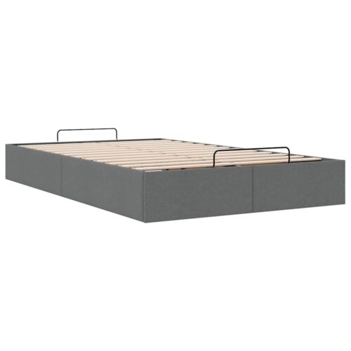 Ottoman Storage Bed Frame Dark Grey King Single Fabric - Image 6