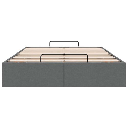 Ottoman Storage Bed Frame Dark Grey King Single Fabric - Image 7