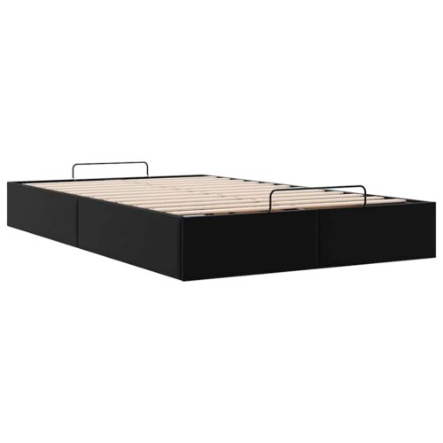 Ottoman Storage Bed Frame Black King Single Faux Leather - Image 6