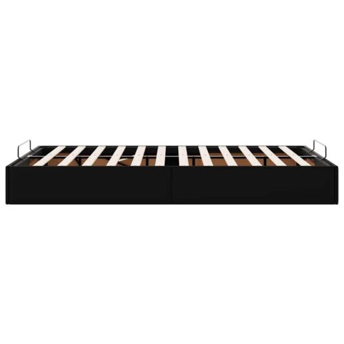 Ottoman Storage Bed Frame Black King Single Faux Leather - Image 8
