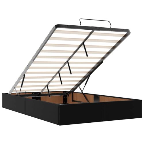 Ottoman Storage Bed Frame Black King Single Faux Leather - Image 10
