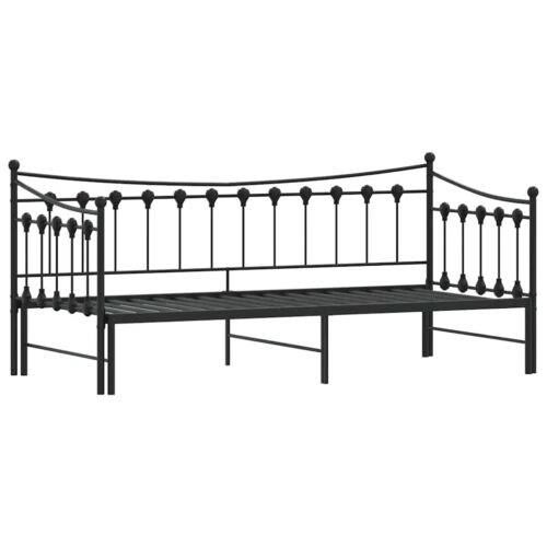 Daybed with Trundle Black 92x187cm Single Metal - Image 5
