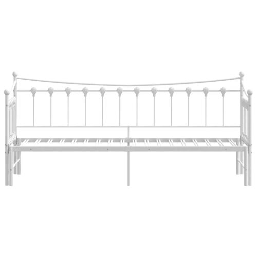 Daybed with Trundle White 92x187cm Single Metal - Image 6