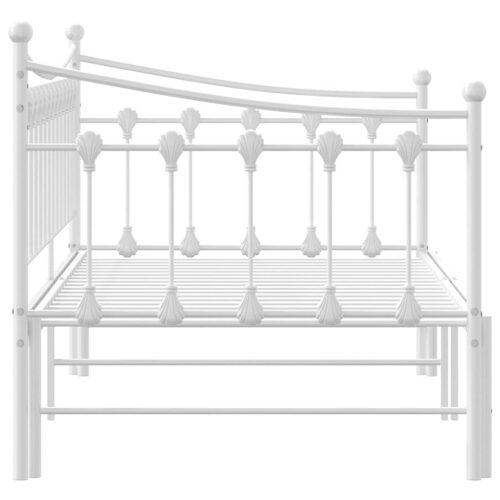 Daybed with Trundle White 92x187cm Single Metal - Image 7