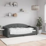 Day Bed Dark Grey 90x190cm Fabric