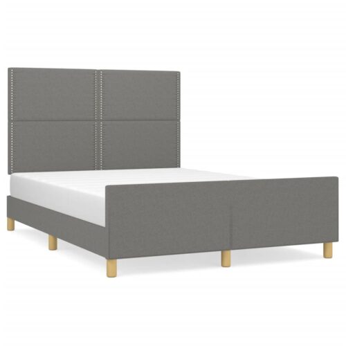 Bed Frame Dark Grey 137x187cm Double Fabric - Image 2