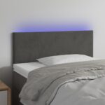 LED Headboard Dark Grey 100cm Velvet