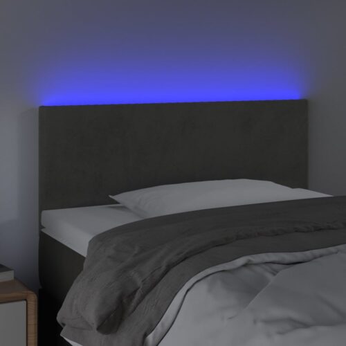 LED Headboard Dark Grey 100cm Velvet - Image 3