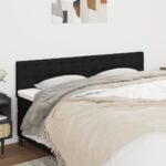 Headboards 2pcs Black 80cm Fabric