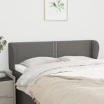 Headboard with Ears Dark Grey 147cm Fabric