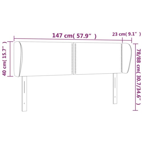 Headboard with Ears Dark Grey 147cm Fabric - Image 9