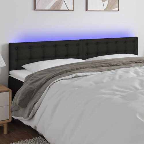 LED Headboard Black 160cm Fabric - Image 7