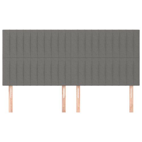 Headboards 4pcs Dark Grey 100cm Fabric - Image 3