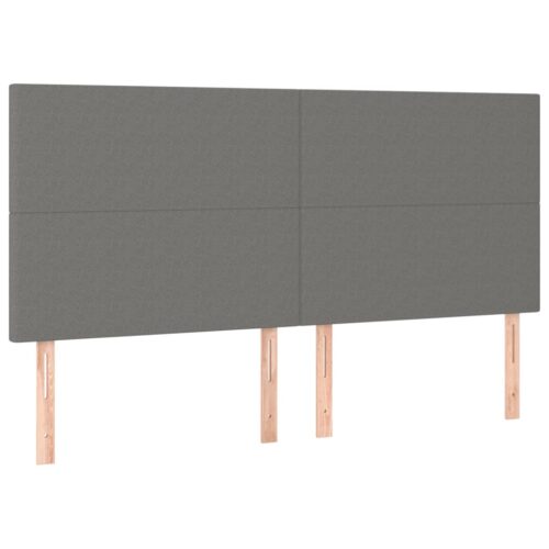 Headboards 4pcs Dark Grey 80cm Fabric - Image 2