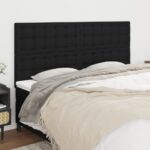 Headboards 4pcs Black 80cm Fabric