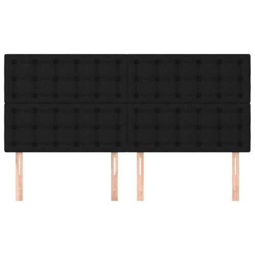 Headboards 4pcs Black 80cm Fabric - Image 3