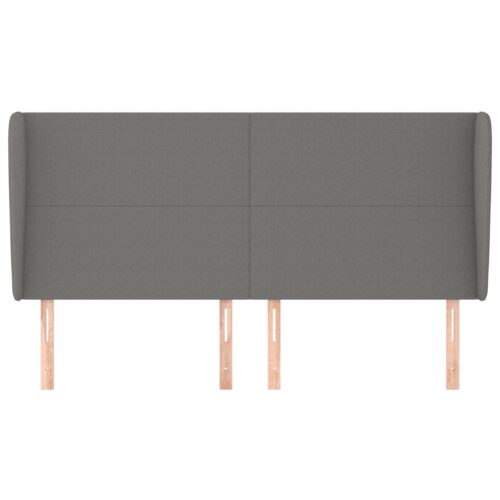 Headboard with Ears Dark Grey 163cm Fabric - Image 3