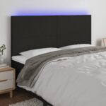 LED Headboard Black 160cm Fabric