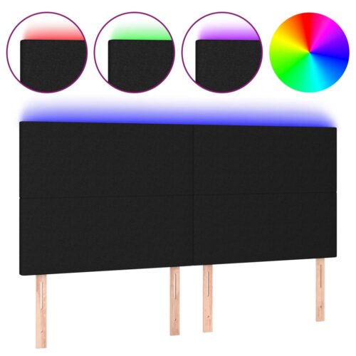 LED Headboard Black 160cm Fabric - Image 2