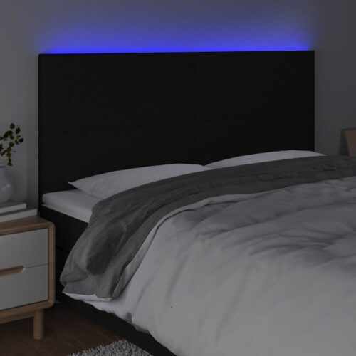 LED Headboard Black 160cm Fabric - Image 3