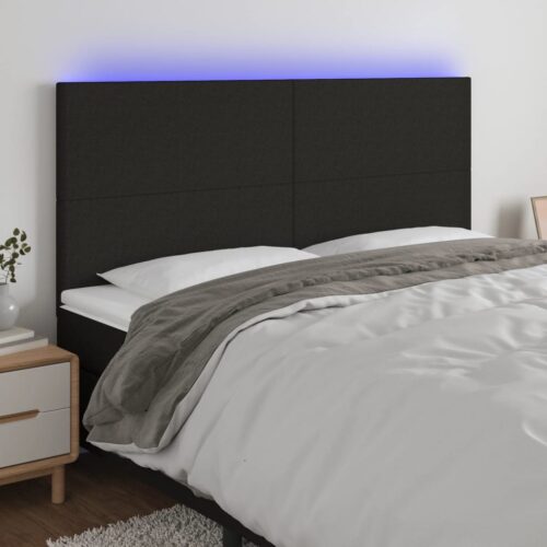 LED Headboard Black 160cm Fabric - Image 7