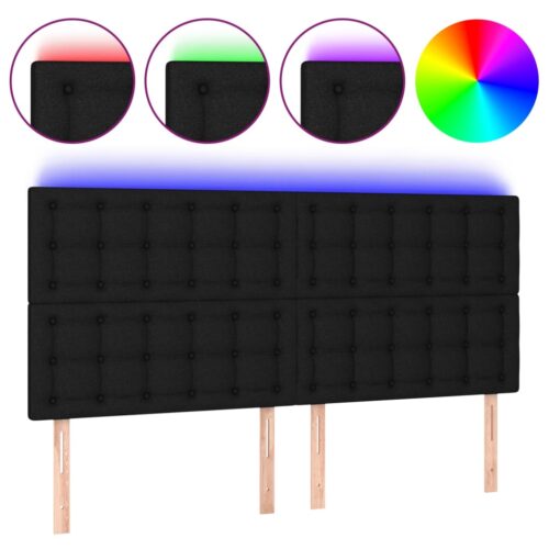 LED Headboard Black 160cm Fabric - Image 2