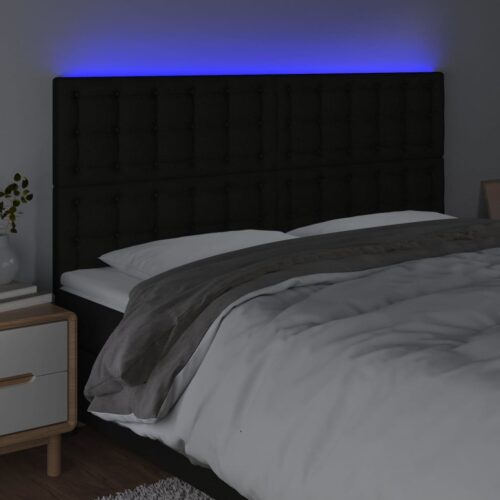 LED Headboard Black 160cm Fabric - Image 3