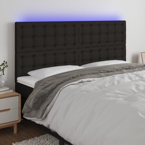 LED Headboard Black 160cm Fabric - Image 7