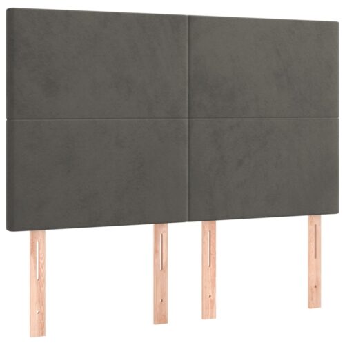 LED Headboard Dark Grey 144cm Velvet - Image 4