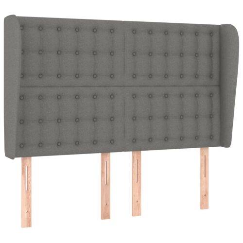 Headboard with Ears Dark Grey 147cm Fabric - Image 2