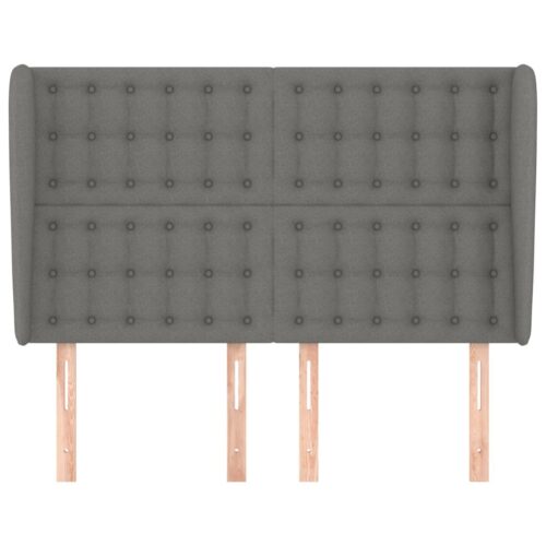 Headboard with Ears Dark Grey 147cm Fabric - Image 3