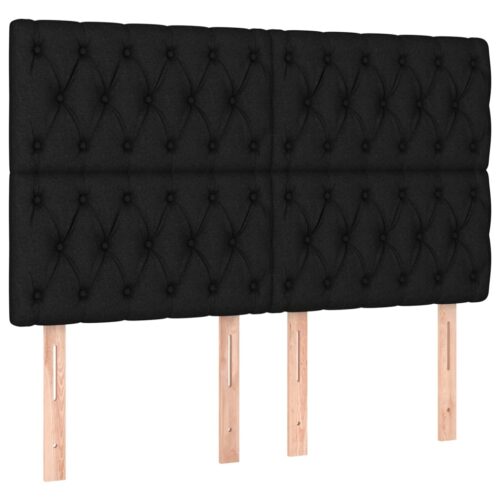 Headboards 4pcs Black 80cm Fabric - Image 2