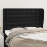 Headboard with Ears Black 147x23x118 128cm Faux Leather