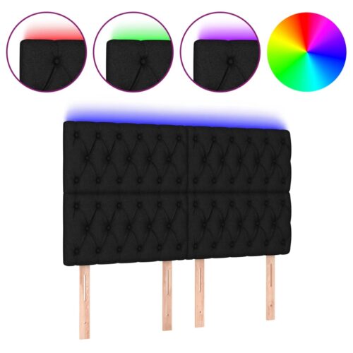 LED Headboard Black 160cm Fabric - Image 2