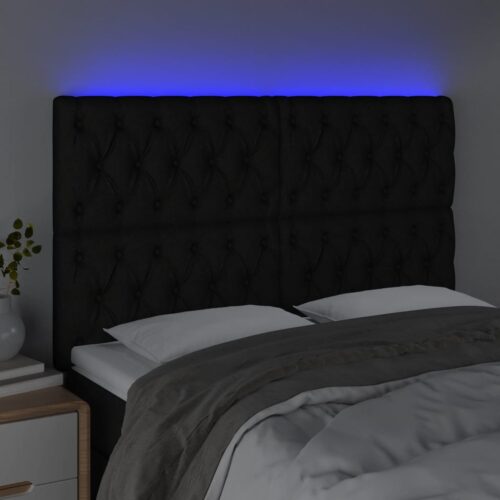 LED Headboard Black 160cm Fabric - Image 3