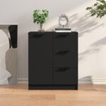 Wooden Sideboard Black 60x30x70cm