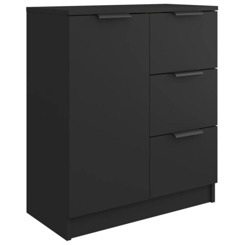Wooden Sideboard Black 60x30x70cm - Image 2