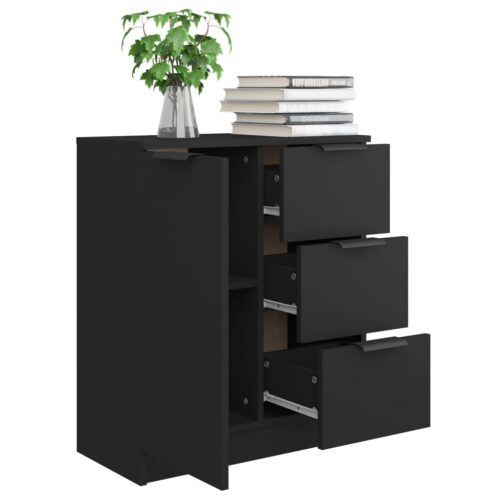 Wooden Sideboard Black 60x30x70cm - Image 7