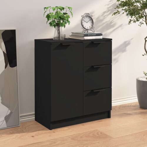 Wooden Sideboard Black 60x30x70cm - Image 8