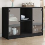 Wooden Sideboard Black 102x37x75.5cm
