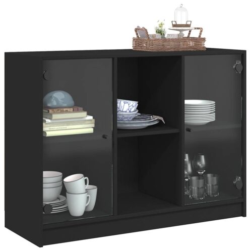 Wooden Sideboard Black 102x37x75.5cm - Image 5