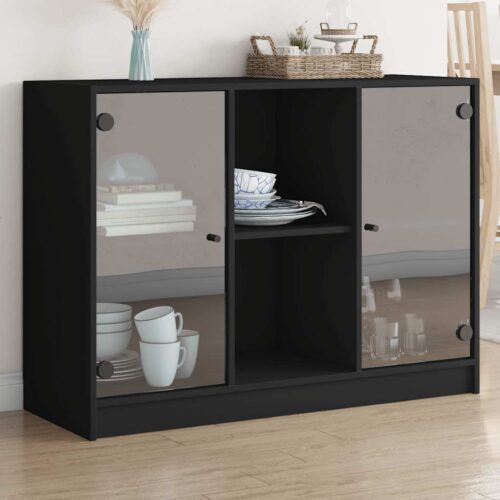 Wooden Sideboard Black 102x37x75.5cm - Image 13
