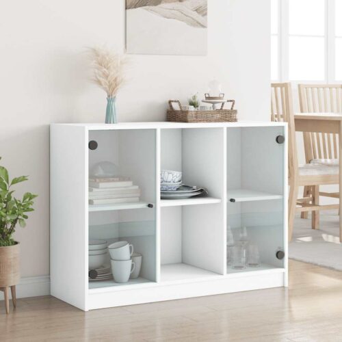 Wooden Sideboard White 102x37x75.5cm - Image 3