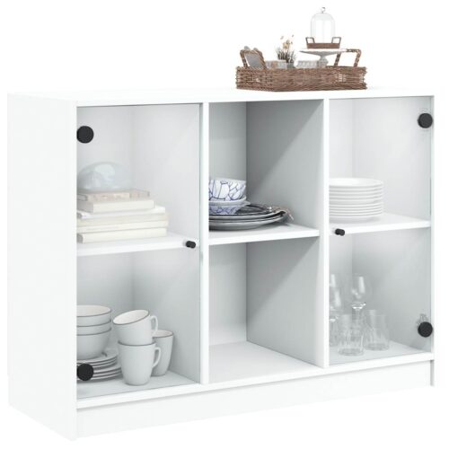 Wooden Sideboard White 102x37x75.5cm - Image 5