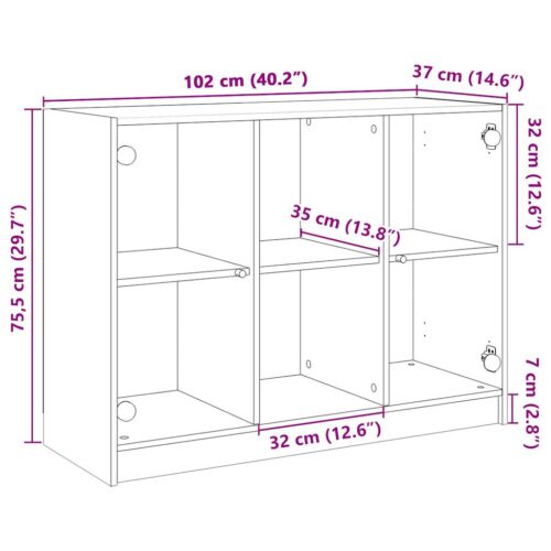 Wooden Sideboard White 102x37x75.5cm - Image 11