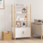 Wooden Highboard White 80x40x153cm